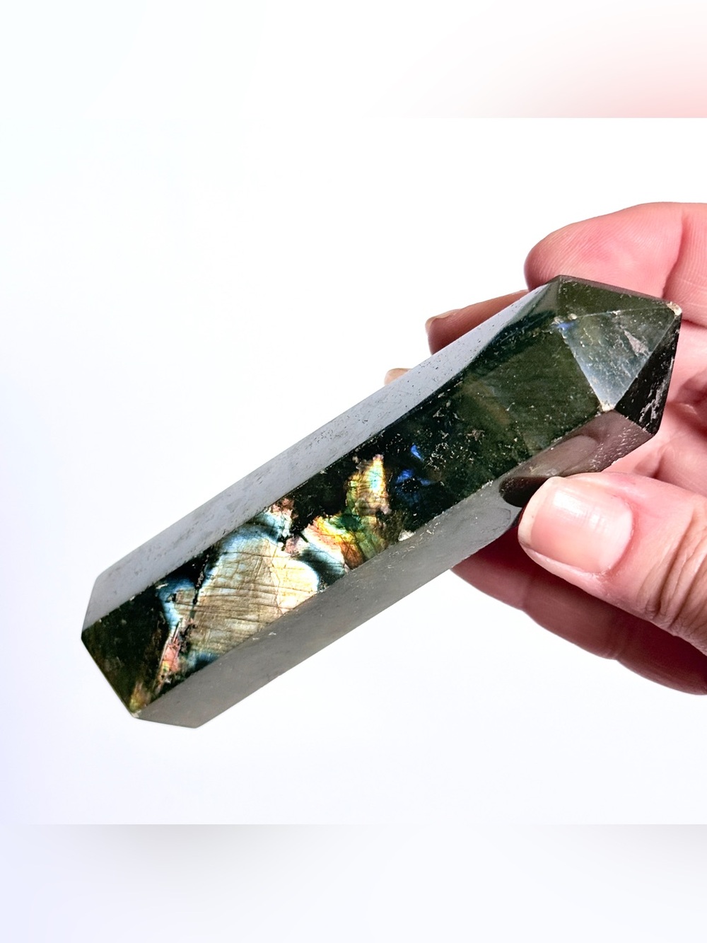 Labradorite Tower Obelisk – Polished Crystal Point 4.5”